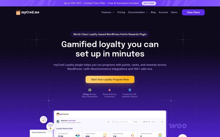 Screenshot of mycred.me