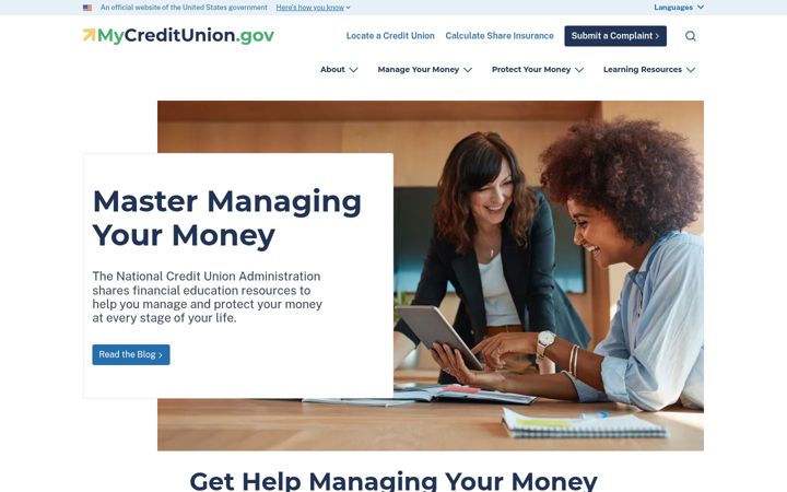 Screenshot of mycreditunion.gov