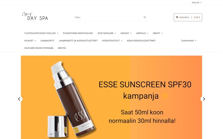 Screenshot of mydayspashop.fi