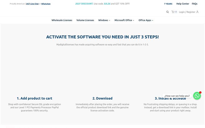 Kuvakaappaus sivustosta mydigitallicenses.com