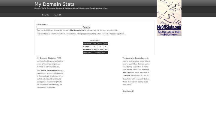 Screenshot of mydnstats.com