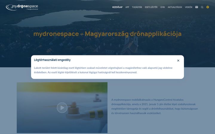 Screenshot of mydronespace.hu