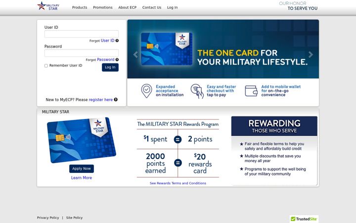 Screenshot of myecp.com