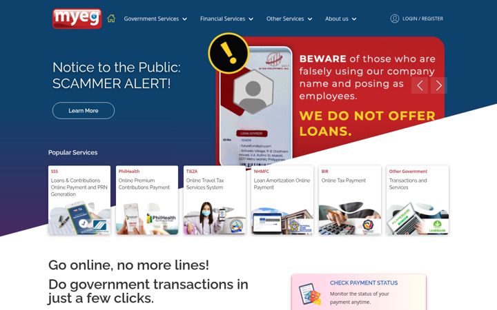 Screenshot of myeg.ph