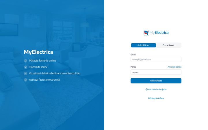 Screenshot of myelectrica.ro