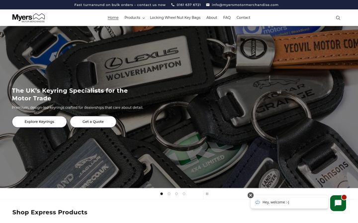 Skjámynd af myersmotormerchandise.com