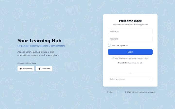 Screenshot of myeschoolhome.com