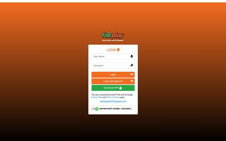 Captură de ecran a myfairplay.com