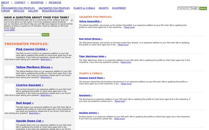 Screenshot of myfishtank.net