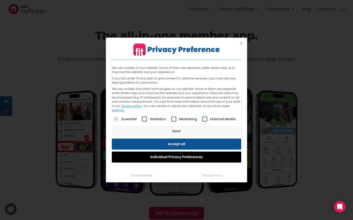 Screenshot of myfitapp.com