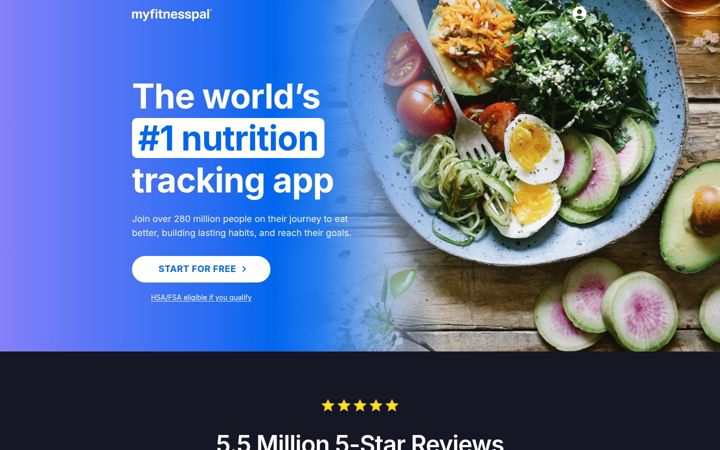 Screenshot του myfitnesspal.com