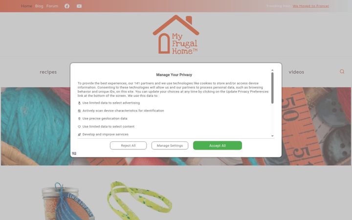 Screenshot van myfrugalhome.com