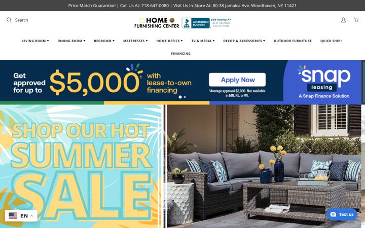 Screenshot of myfurnishingcenter.com