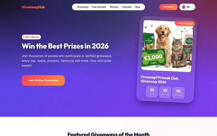 Screenshot of mygiveawayhub.com