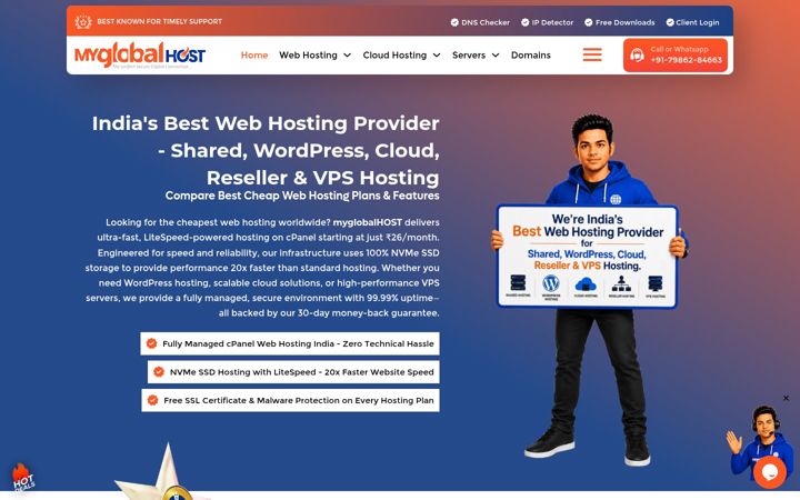 Screenshot of myglobalhost.in