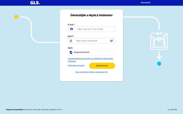 Screenshot of mygls.hu
