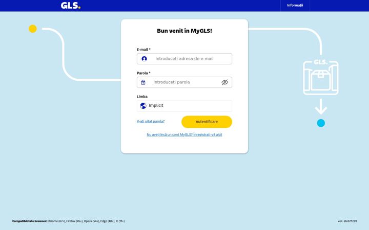 Screenshot of mygls.ro