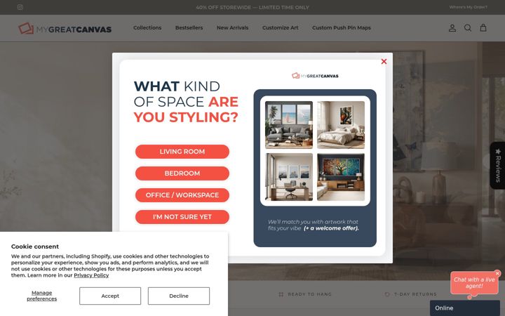 Screenshot of mygreatcanvas.com