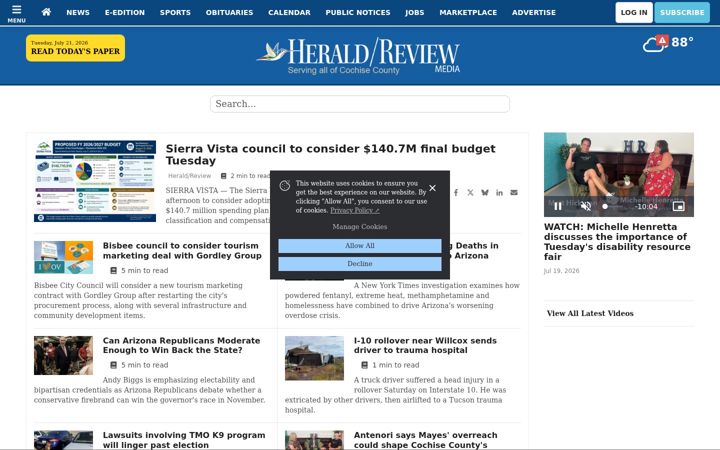 Zrzut ekranu myheraldreview.com