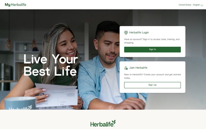 Skjermbilde av myherbalife.com