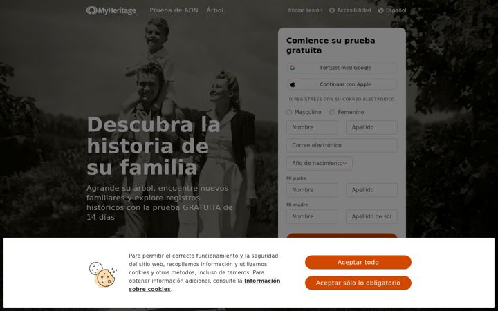 Screenshot of myheritage.es