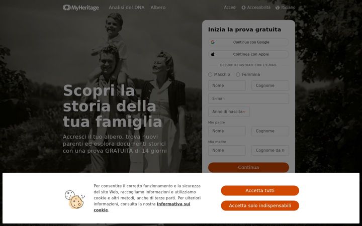 Screenshot of myheritage.it