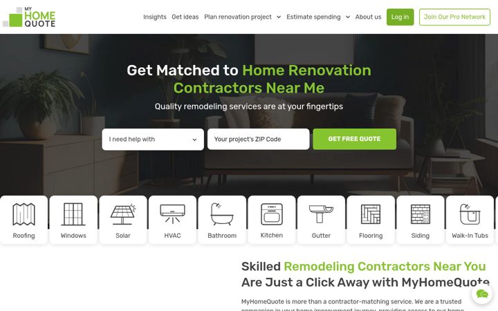 Screenshot von myhomequote.com