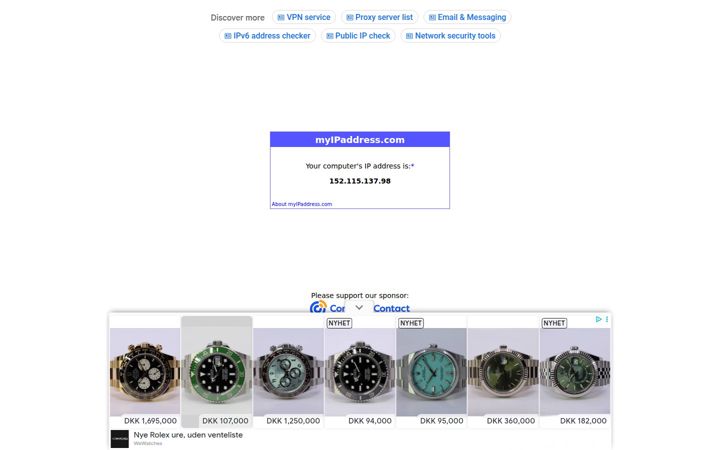 Captura de pantalla de myipaddress.com