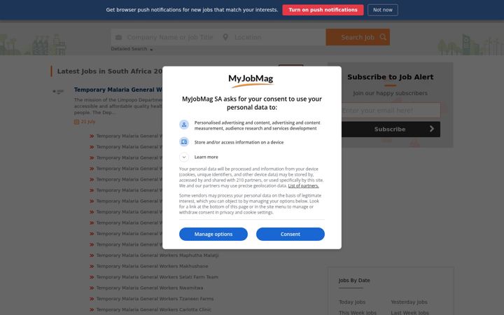 Screenshot of myjobmag.co.za