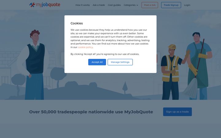 Screenshot of myjobquote.co.uk