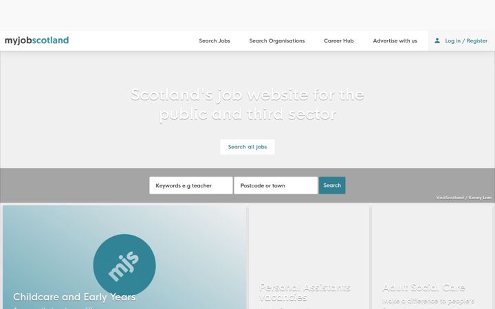 Screenshot of myjobscotland.gov.uk