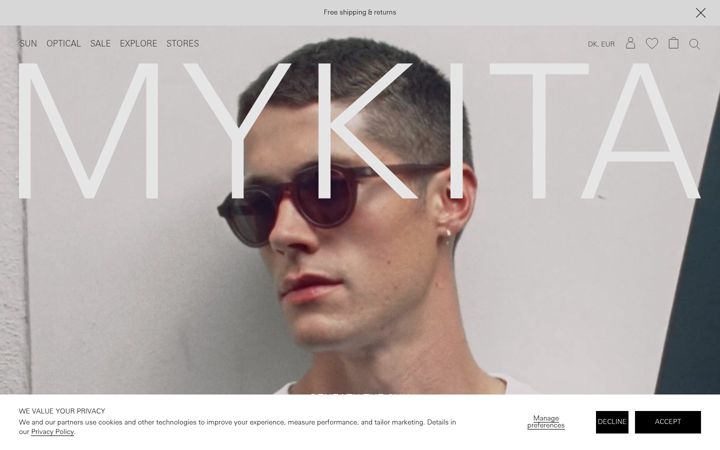 Screenshot of mykita.com