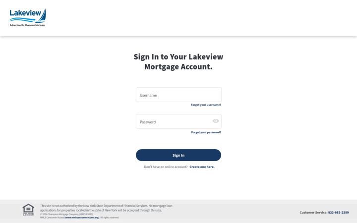 Screenshot of mylakeviewloan.com