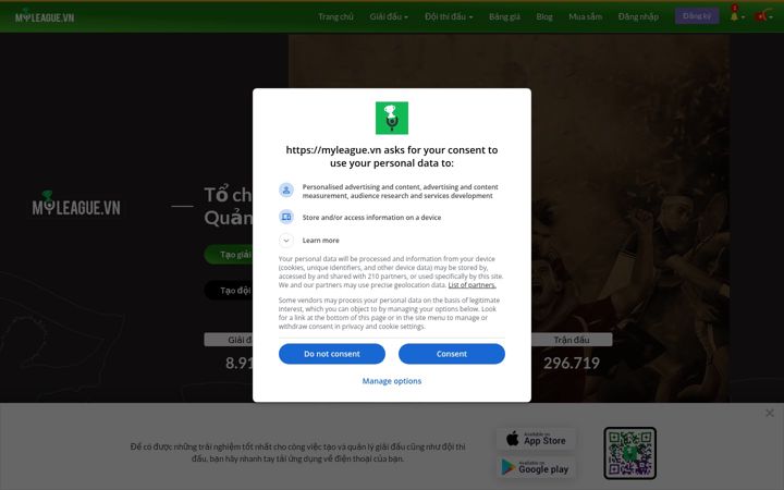 Screenshot of myleague.vn