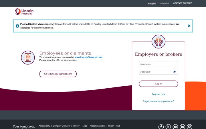 Screenshot of mylincolnportal.com