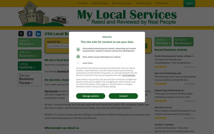 Screenshot of mylocalservices.com
