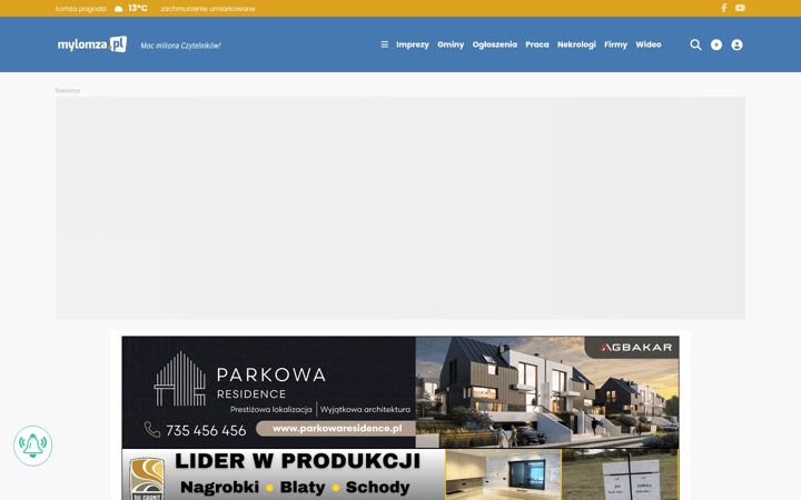 Screenshot of mylomza.pl