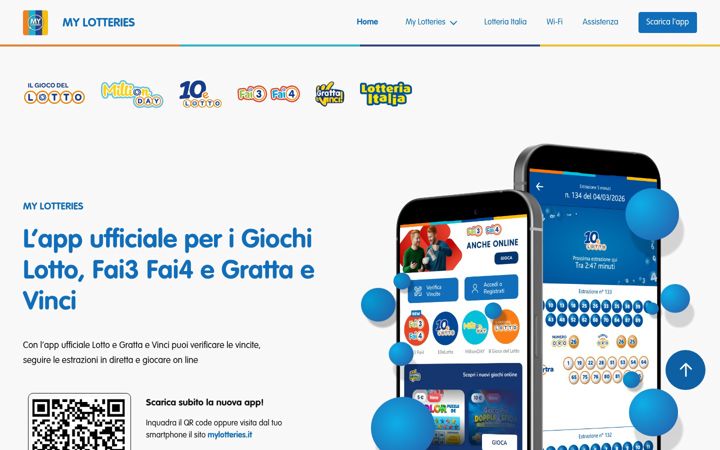 Screenshot of mylotteries.it