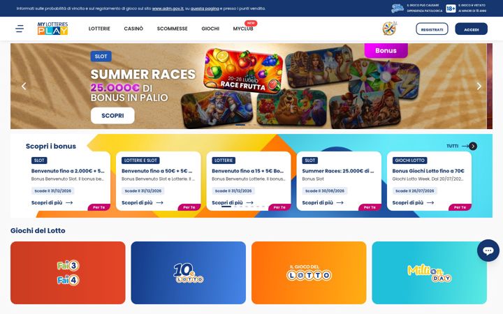 Screenshot of mylotteriesplay.it