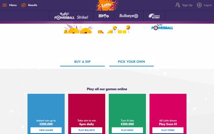 Skjermbilde av mylotto.co.nz