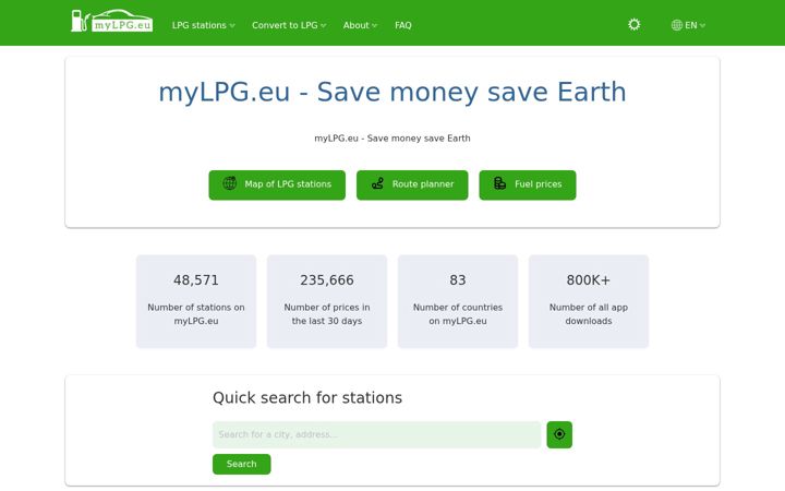 Screenshot of mylpg.eu