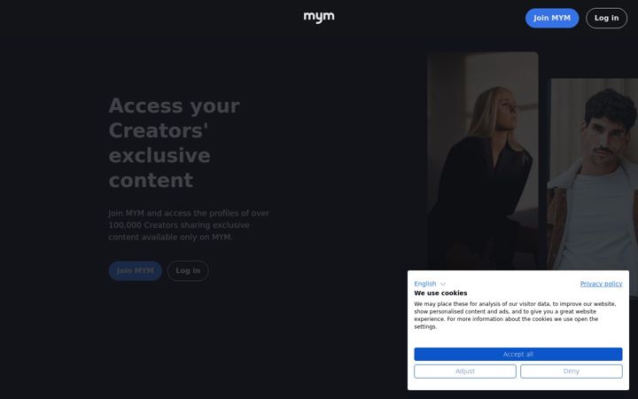 Screenshot of mym.fans