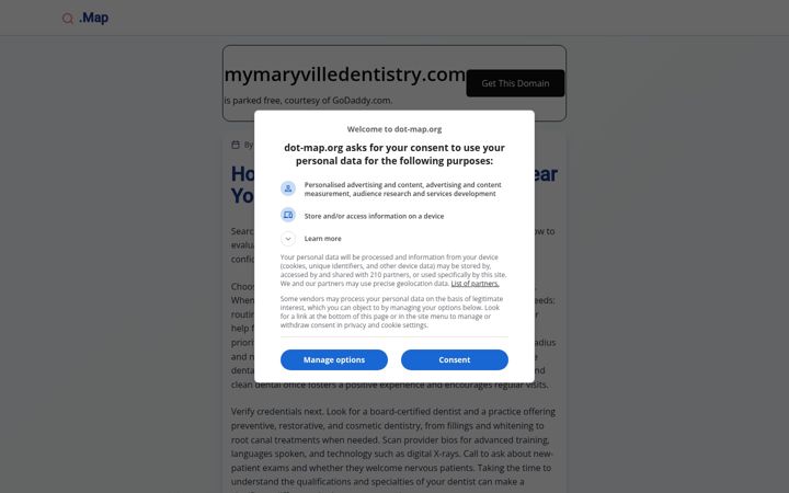 Екранна снимка на mymaryvilledentistry.com