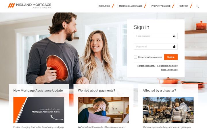 Screenshot of mymidlandmortgage.com
