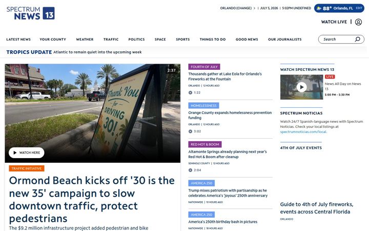 Screenshot of mynews13.com