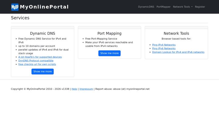 Screenshot of myonlineportal.de