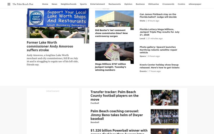 Screenshot of mypalmbeachpost.com