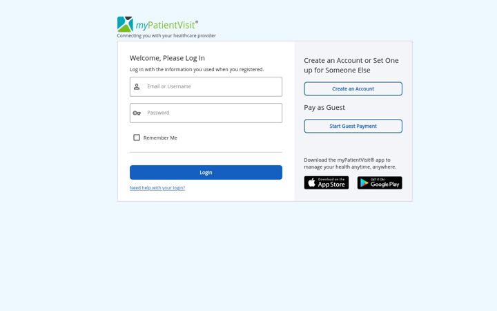 Screenshot of mypatientvisit.com