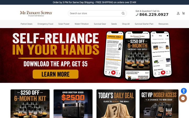 Screenshot of mypatriotsupply.com