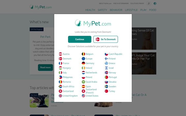 Screenshot of mypet.com